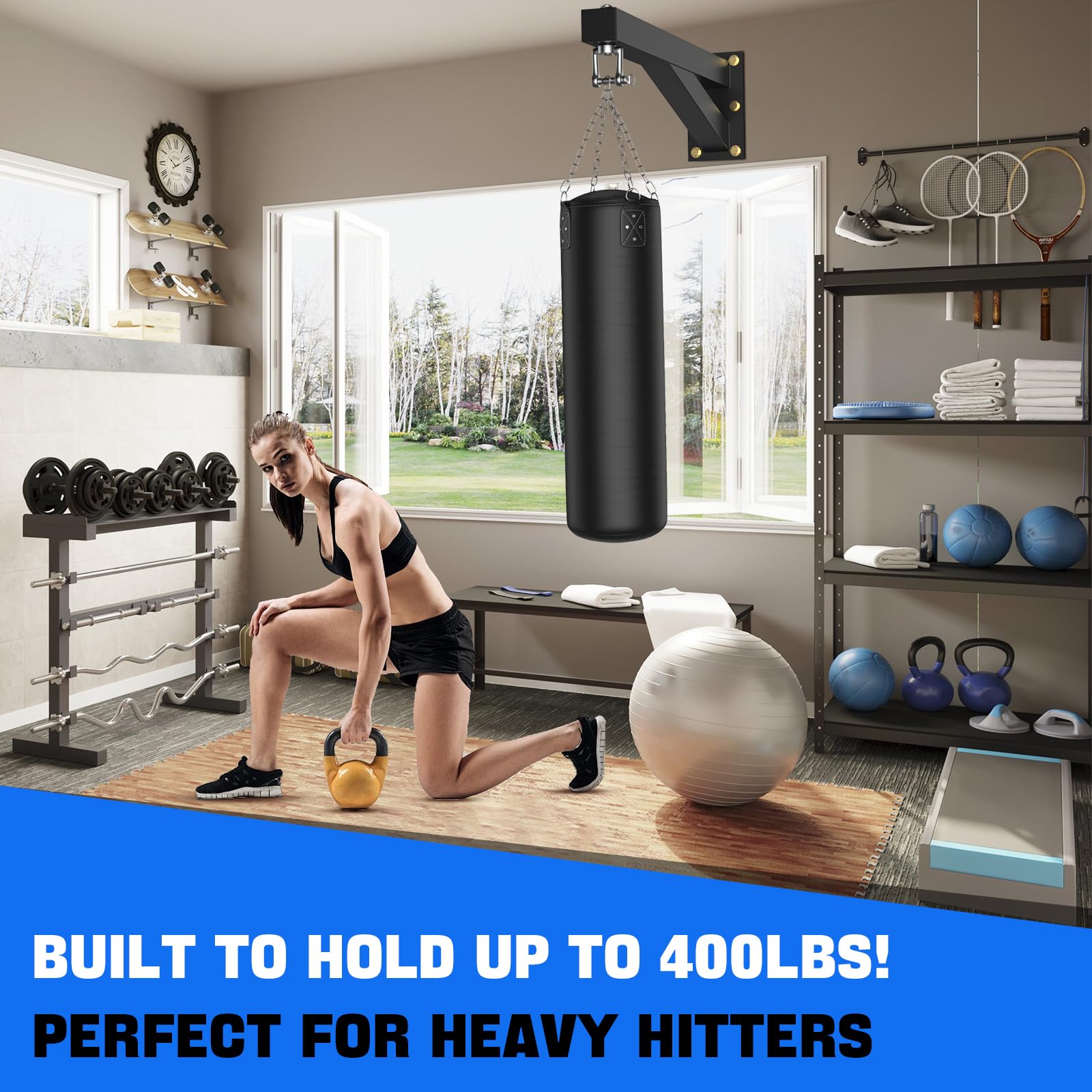 IMAYCC Punch Bag Wall Mount Heavy Duty Punch Bag