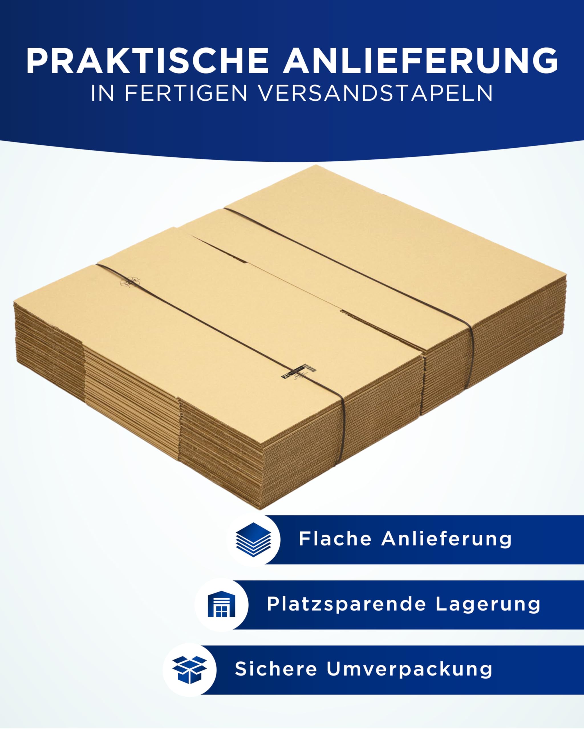 KK Verpackungen Versandkartons 400 x 400 x 250 mm Braun 1-wellig (Außenmaß 405 x 405 x 260 mm) | 50 Stück, Faltkartons Kartons geeignet für Versand als DHL Paket DPD Hermes GLS Paketklasse M (KK30)