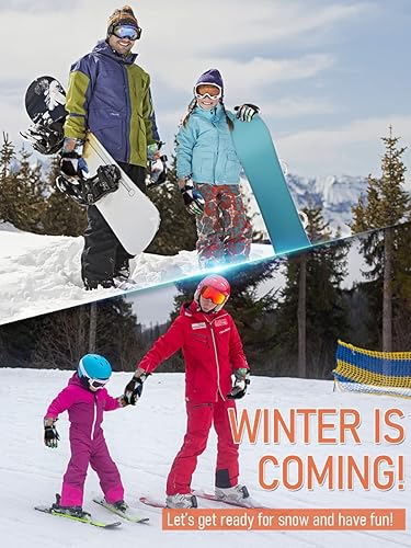 Miniatura 2 de FIORETTO Guantes de esquí impermeables para nieve, esquí, invierno, cálidos, snowboard, Thinsulate, térmicos, transpirables, guantes de snowboard