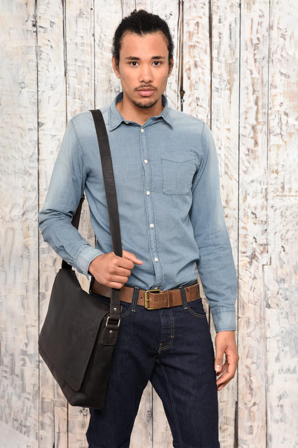 Leabags Leder Umhängetasche Herren I Arbeitstasche Herren I Laptoptasche Leder Herren bis I Aktentasche Herren I Ledertasche Herren I Nappa Schwarz – Bild 2