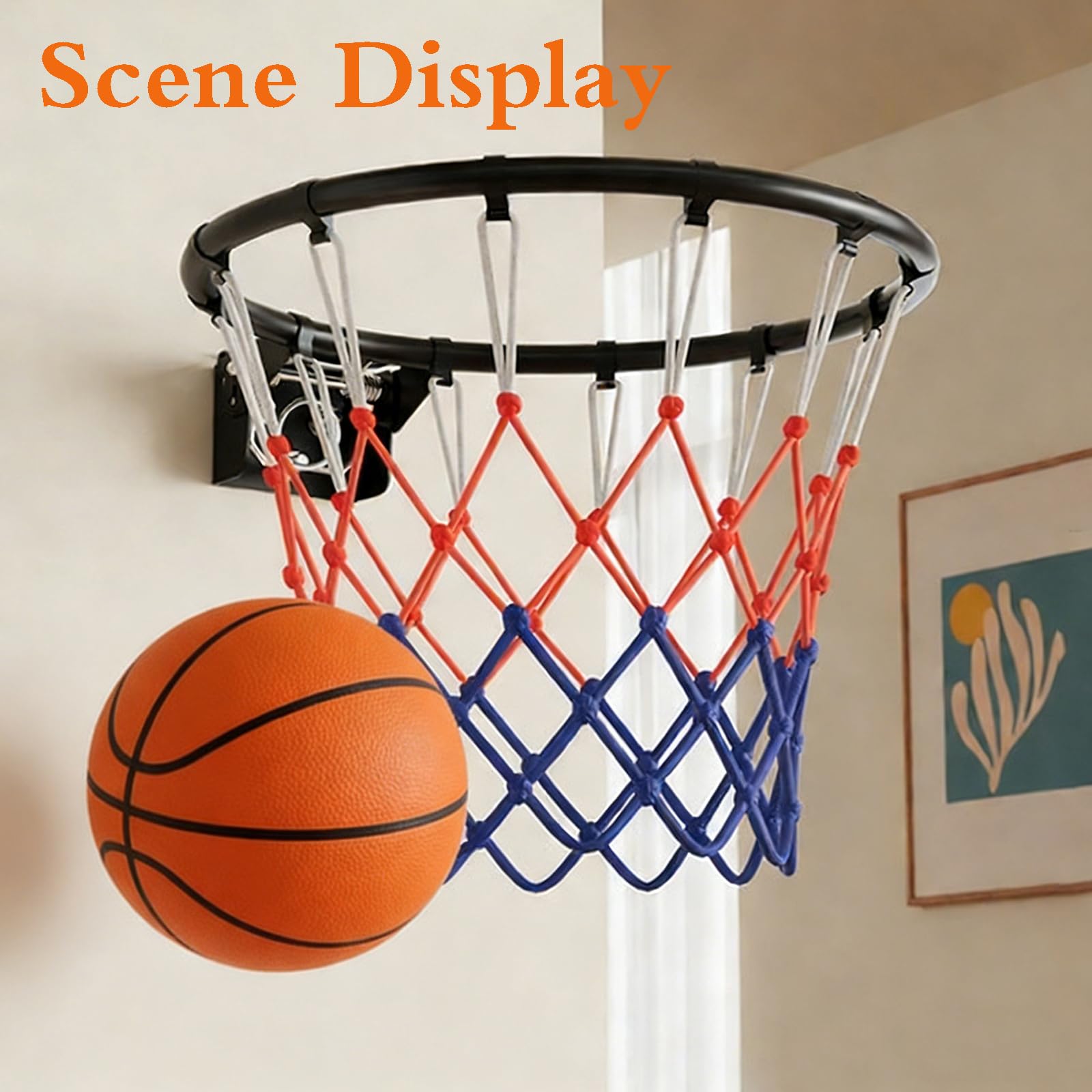 Canasta Baloncesto Interior,Canasta Baloncesto Pared,Canasta De Baloncesto De Pared De Hierro con Malla,Objetivo De Baloncesto Montado En La Puerta De Pared,para Gimnasio