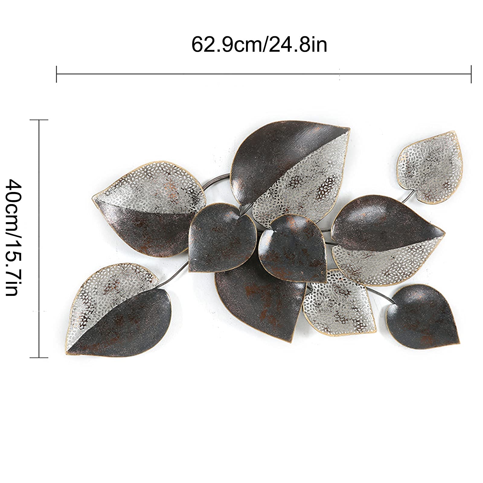 Dekoracja ścienna,Dekoracje metalowe dekoracje ścienne wewnątrz i na zewnątrz dekoracje do sypialni lub kuchni, rzeźba ścienna do salonu 62,9 x 40 cm/24,8 x 15,7 cala