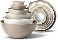 Vista 20 de Cook with Color - Juego de tazones para mezclar de caucho termoplástico (TPR) con tapas, 12 unidades, 6 tazones de preparación y 6 tapas, aptos