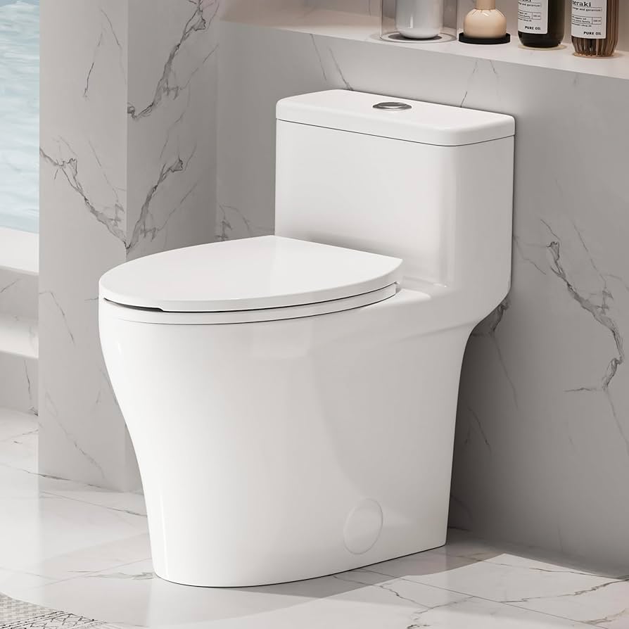Elongated One Piece Toilet with Comfort Chair Seat ADA Height