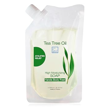 Shower gel bath soap and shampoo (body face and hair) combats body odour. Detoxifies and cleans the skin deeply - refill pack 1000 ml 1 litre