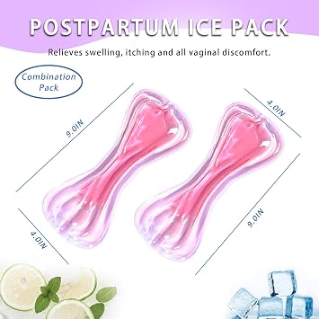 Perineal Cooling Pad, Postpartum Cold Packs Gel Bead Ice Pack Cold Therapy for Women After Pregnancy and Delivery(Pink