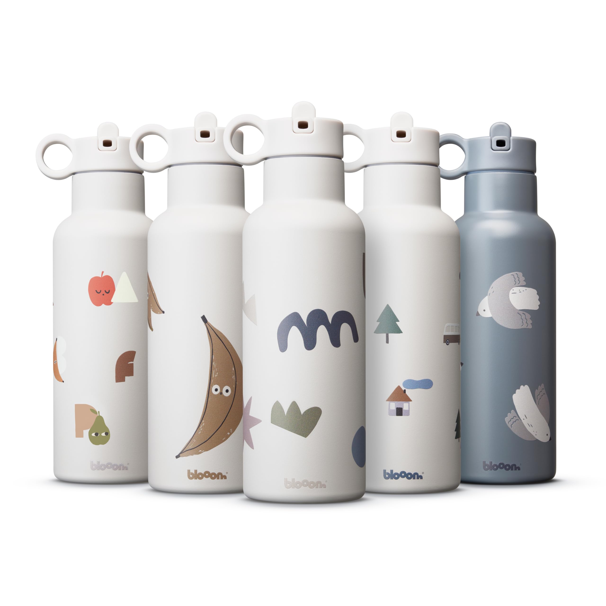 MNSRUU Isolierte Edelstahl-Wasserflasche 20 Oz (600 Ml) Mit Strohhalm – Koala Design, Hält 24 H Kalt, 8 H Warm