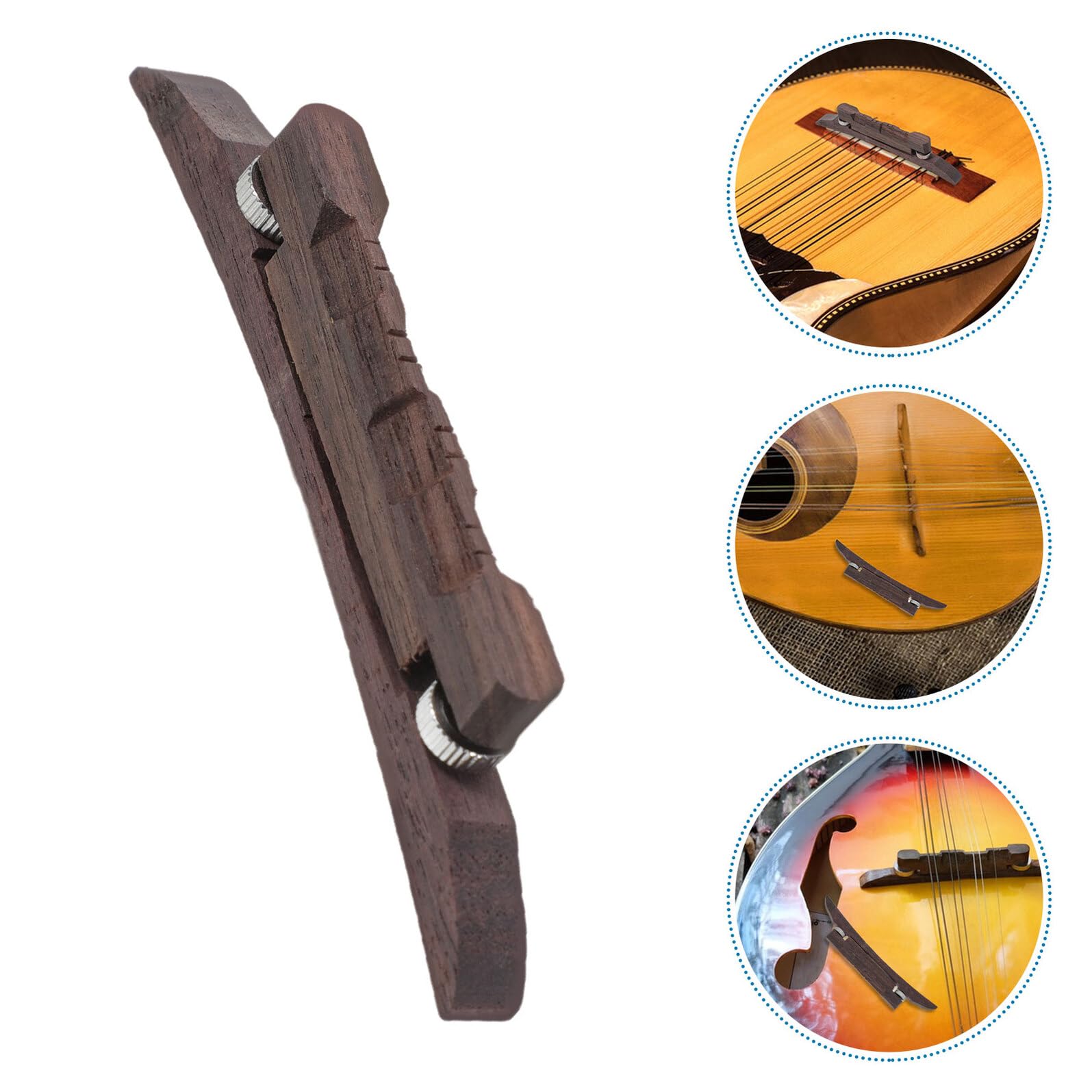 3stücke Palisanderholz Gitarrensteg Verstellbar Mandolinensteg Ersatz für Akustikgitarren Musikteile Cellosteg Stegsattelklemme Gitarrensattel Teile für Akustikgitarrenstege