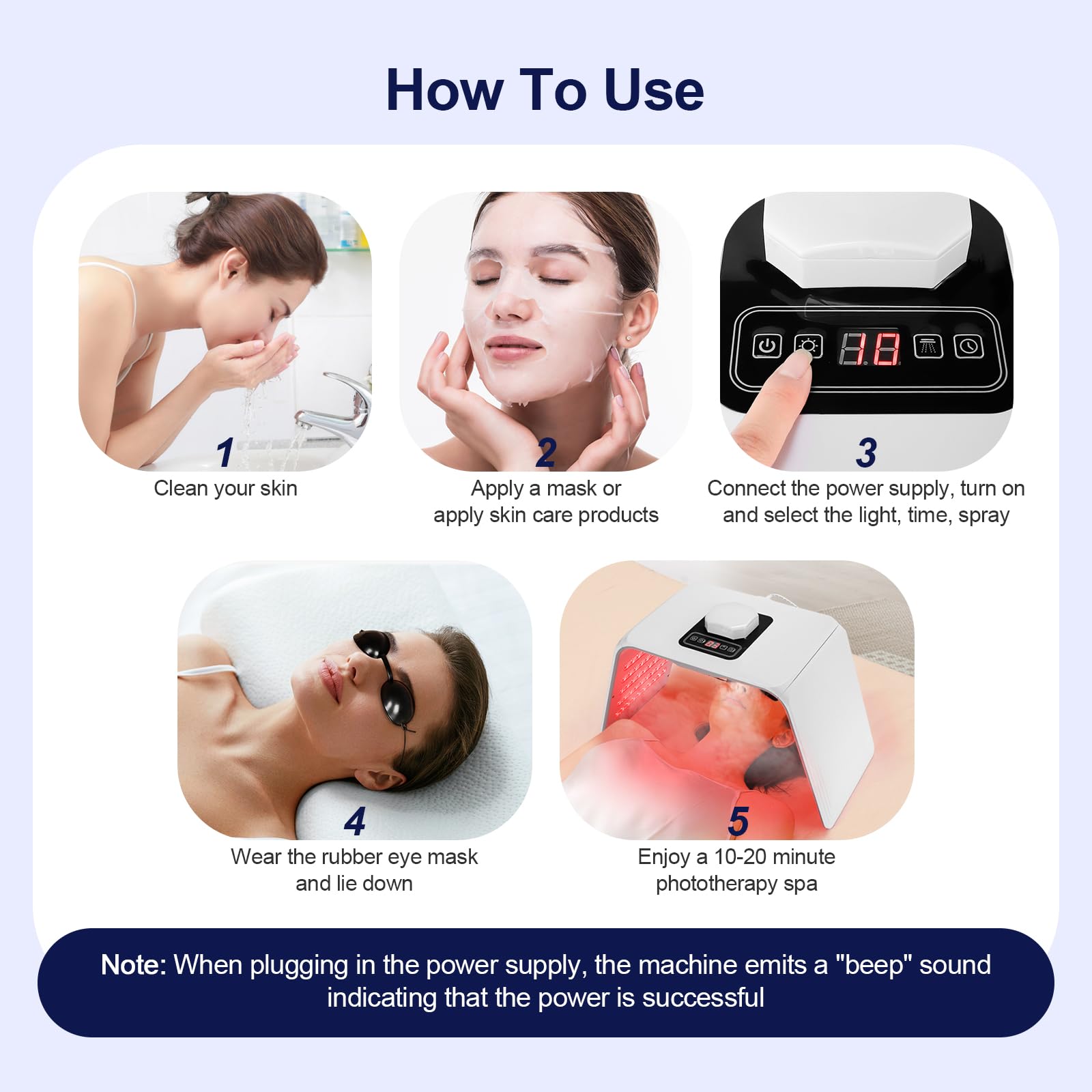 Led Maske Gesicht Beauty 7 Farben, Led Gesichtsmaske ， rote Lichttherapie-Lampe für Gesicht & Körper, LED-Licht-Therapie-Maschine, Home & Salon Verwendung