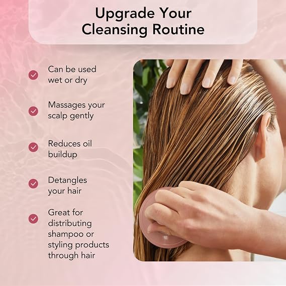 Kitsch Hair Scalp Massager, Shampoo Brush, Scalp Scrubber and Exfoliator + Rosemary Oil for Hair Growth and Healthy Scalp