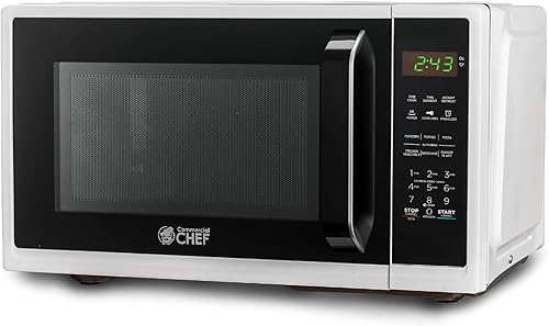 Vista 59 de COMMERCIAL CHEF Microondas de 0.7 pies cúbicos con 10 niveles de potencia, microondas de 700 W con pantalla digital, con cerradura de puerta de Negro