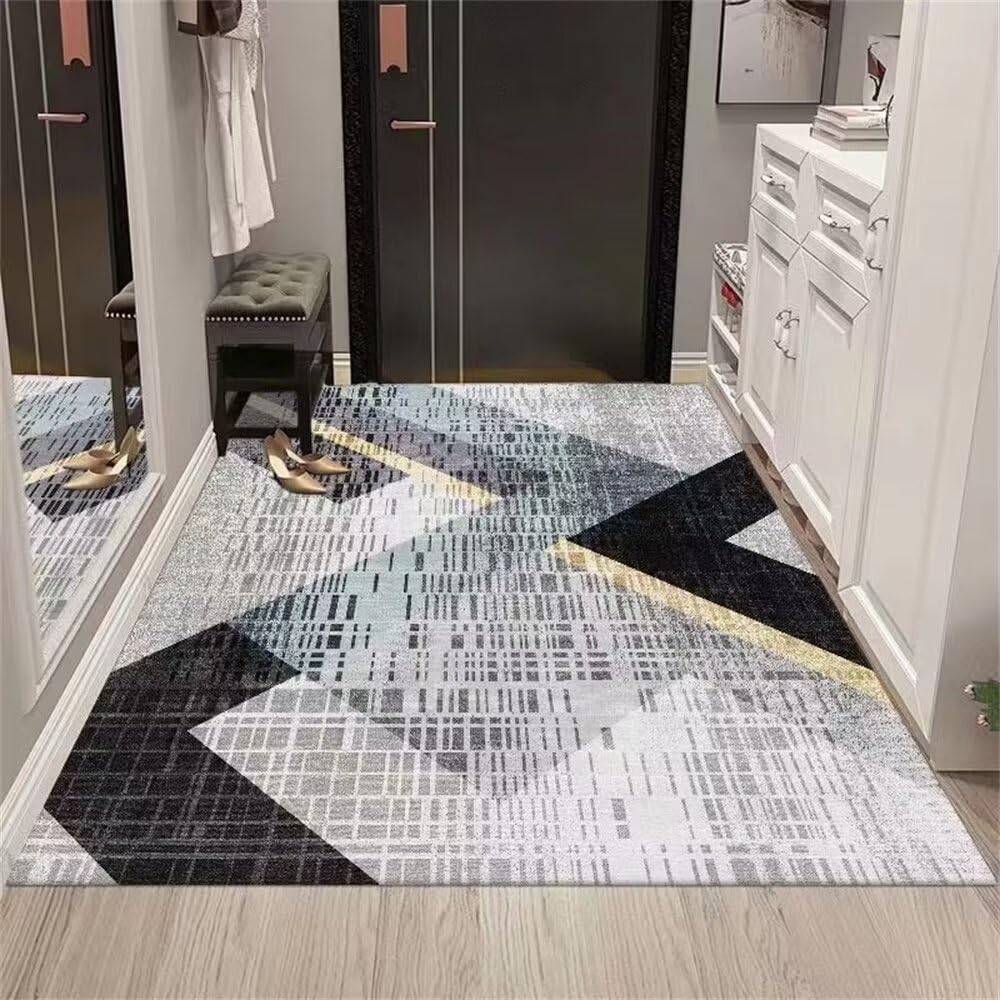 Tapis poil court 140x200cm résistant à l'usure pour chambre et salon moderne