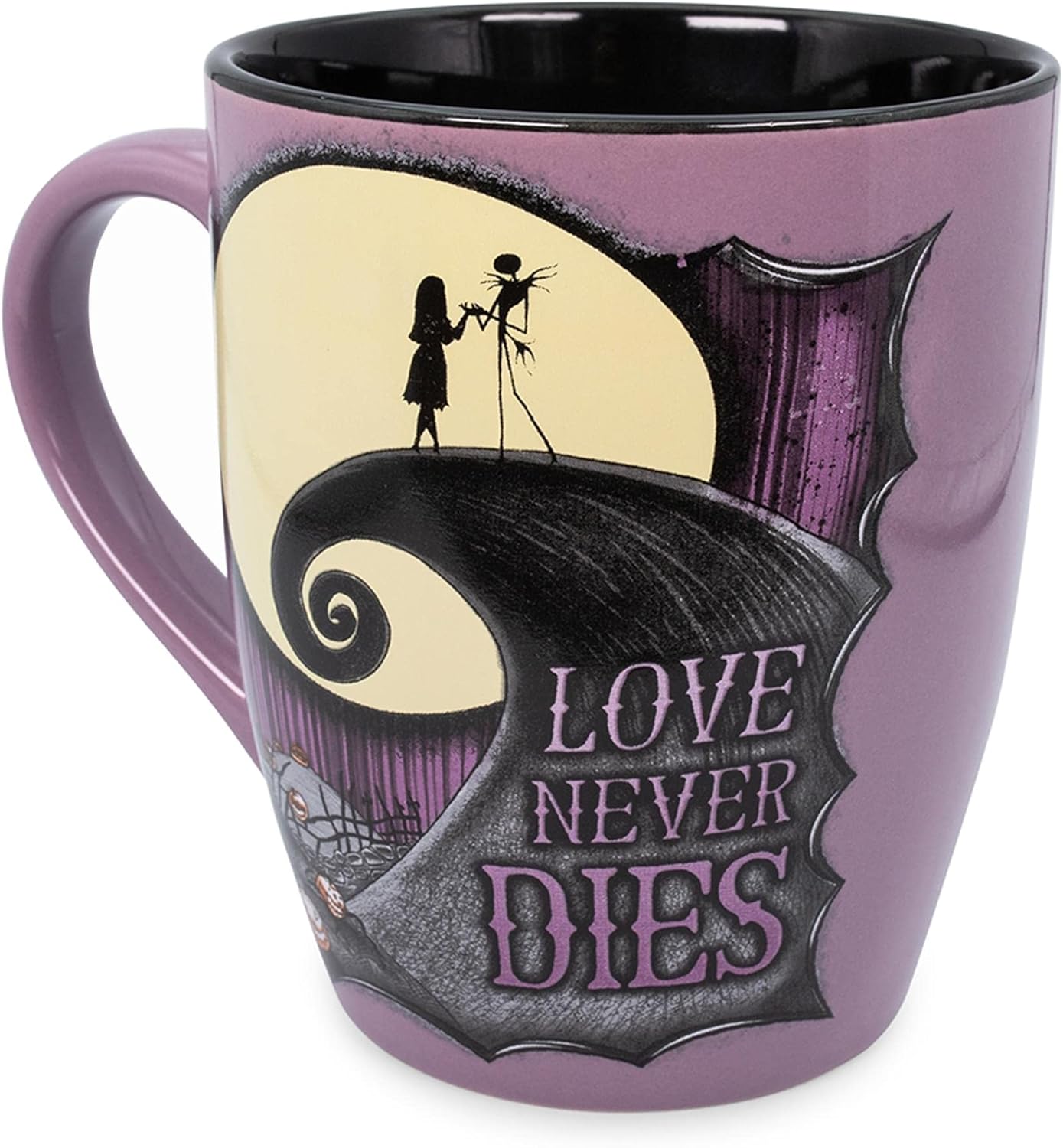 Disney The Nightmare Before Christmas “Love Never Dies” 25-Ounce Ceramic Mug | BPA-Free Large Coffee Cup For Espresso, Caffeine, Beverages, Home & Kitchen Essentials | Halloween Gifts and Collectibles