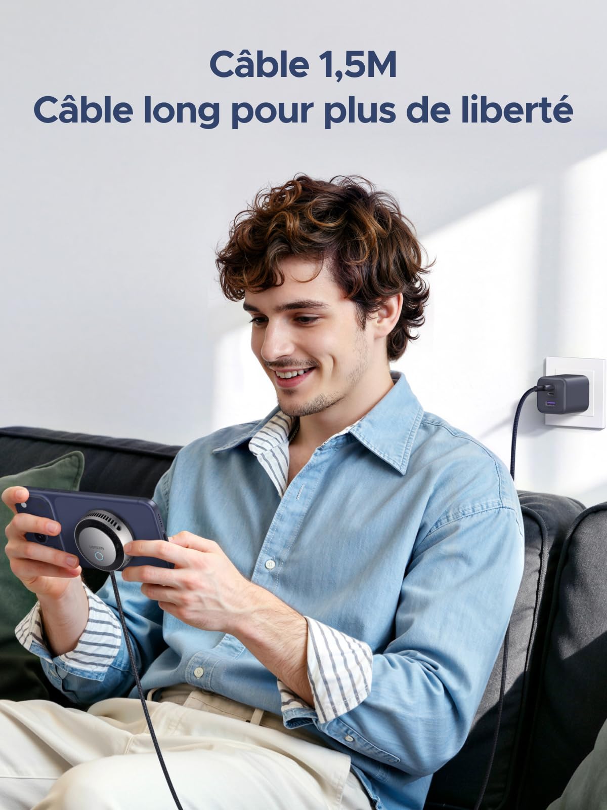 UGREEN MagFlow Pro Qi2 25W Chargeur Induction iPhone MagSafe Charge Rapide | Compatible avec iPhone 17/16/15/14/13/12 Air Plus Pro Max, AirPods 4/3/Pro/2/3, Refroidissement TEC Actif Ventilateur Intégré