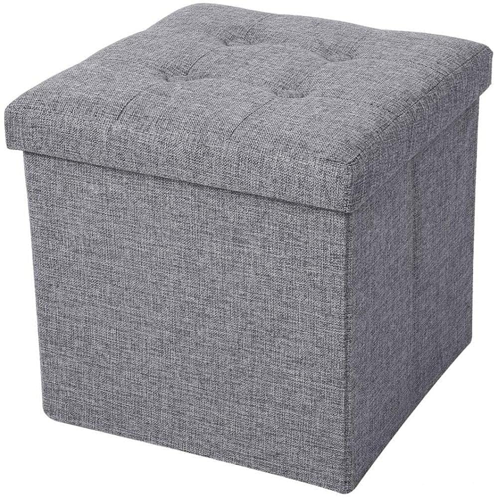 Boîtes de rangement pliables repose-pieds marchepied cube lin