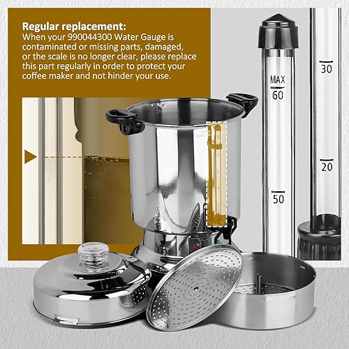 Miniatura 5 de HASMX Medidor de agua 990044300 para Hamilton Beach Sight Glass Tube Commercial Coffee Maker Urn Modelos D50065 D50065A D50065B D50065C (paquete de