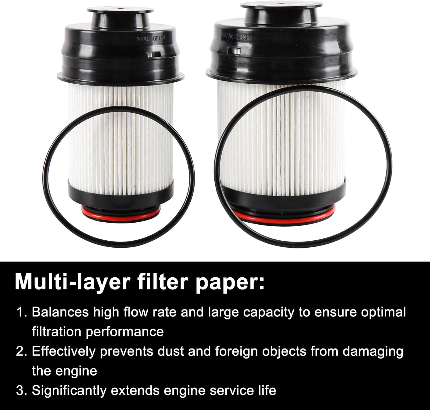 68677800AA Fuel Filter Compatible with 2025 and newer Ram 2500 3500 4500 5500, fits for 6.7L Cummins Turbo Diesels Engine Replaces# FS53072NN FS53071NN (2 PACK)