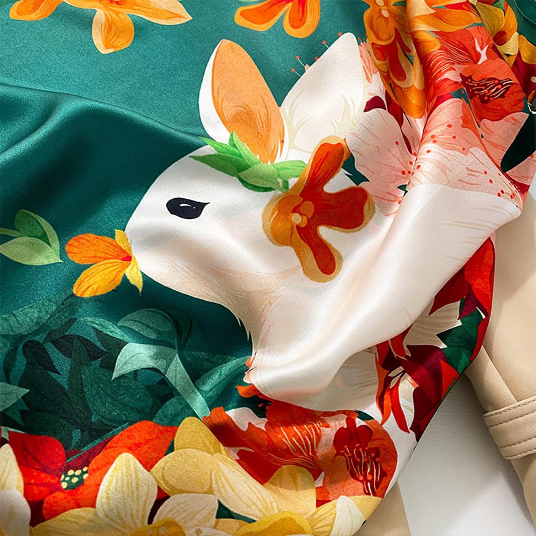 100% Mulberry Silk Square Scarf 27''x27'' Neck Scarf Hair Scarf Headscarf Bandanas for Women - Image 5