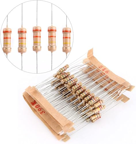 Miniatura 6 de Kit de resistencias de valores de 1000 piezas, surtido de resistencias electrónicas del 5% de resistencia de 1 ohm-10M ohmios 1/2 W, kit de