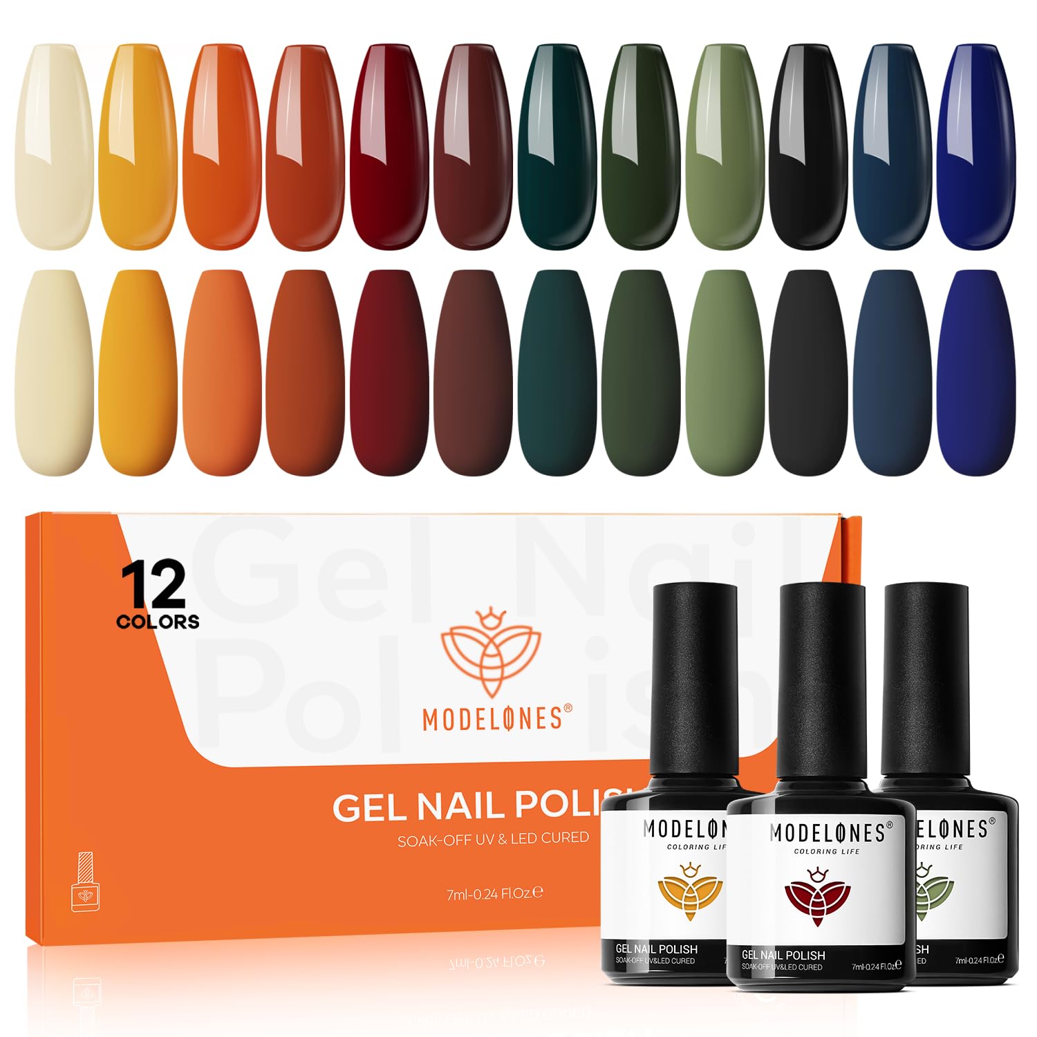Amazon.com : modelones Gel Nail Polish Set, 12 Colors Nude Brown