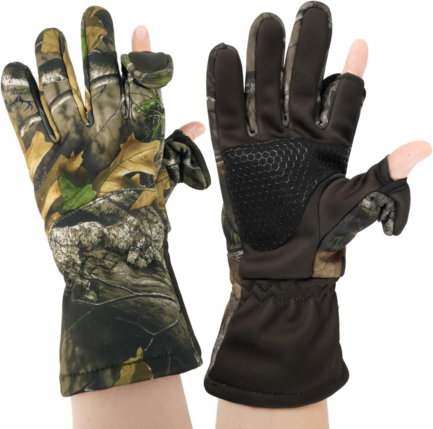 LOOGU Camouflage Hunting Gloves Full Finger/Fingerless Gloves Pro Anti-Slip Insulated Camo Glove Hunting Outdoors Waterproof Gear - Image 2