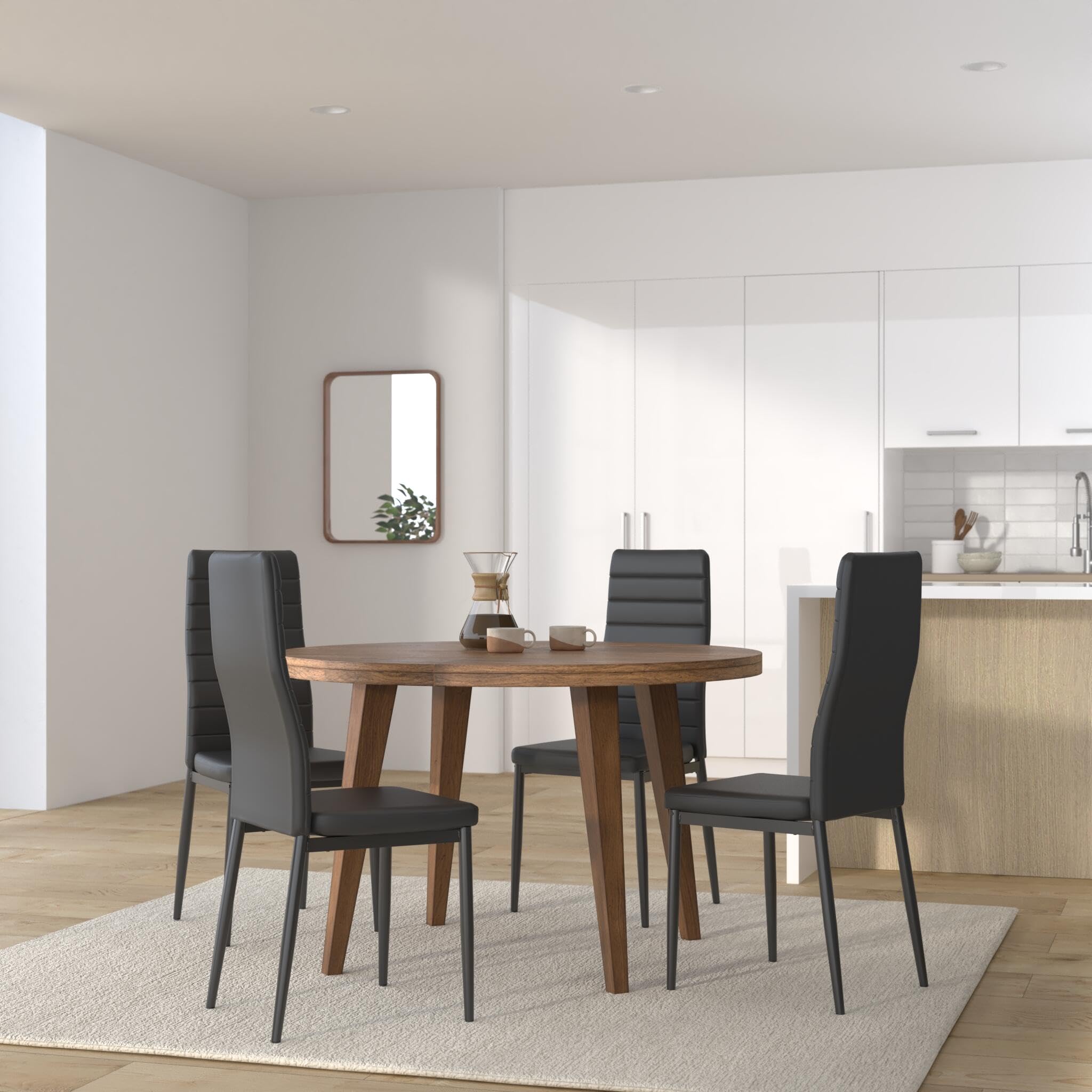 HOME DESIGN & CONFORT Pack de 4 Sillas de Comedor Tapizadas - Sillas Cocina Tapizadas - Sillas Comedor Pack (Beige, 4)