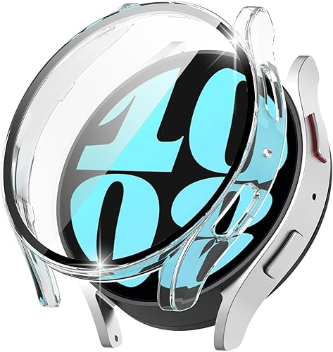 Miimall Funda con protector de pantalla compatible con Galaxy Watch 6 de 1.575 pulgadas, PC + TPU excelente material a prueba de golpes y caídas