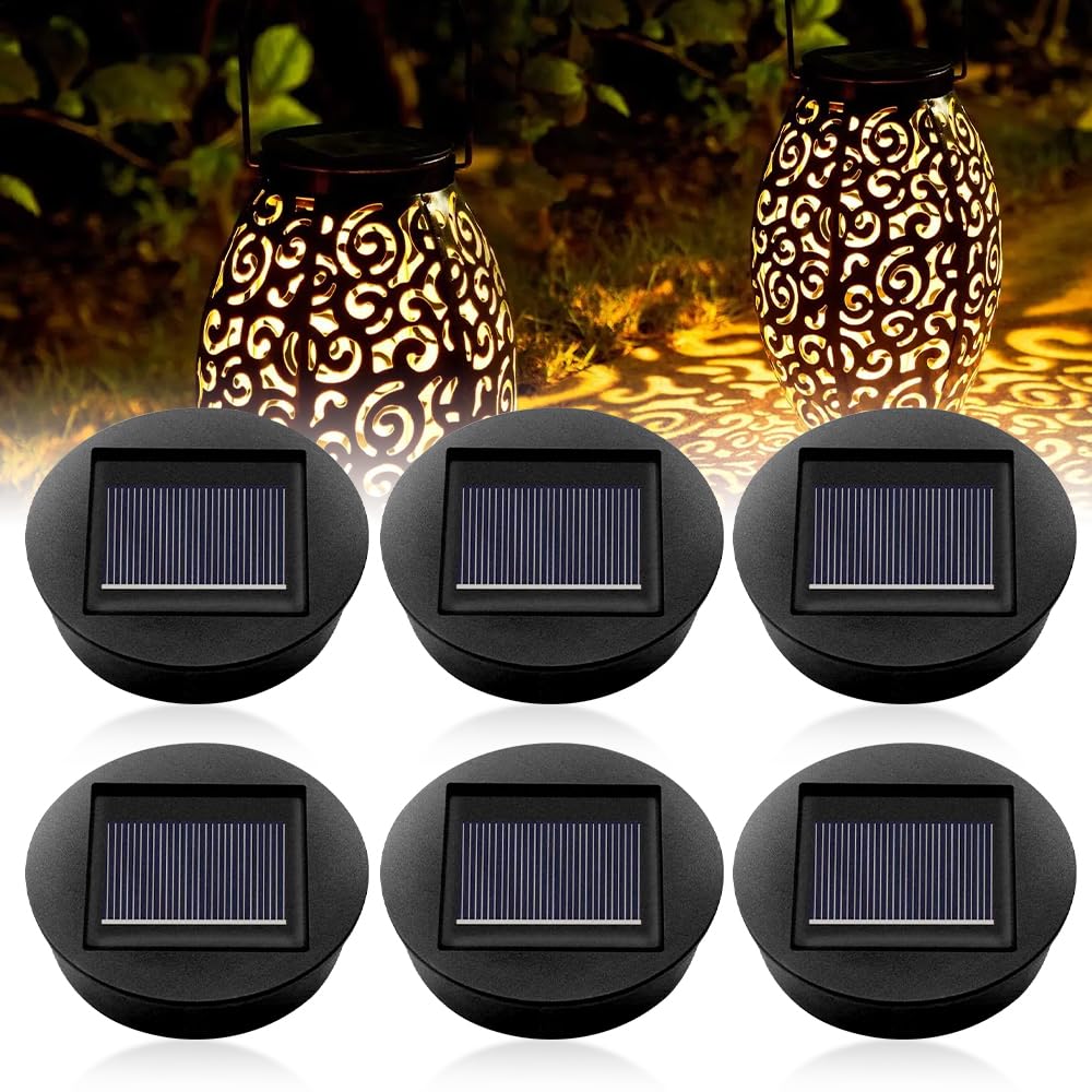 Riisoyu 6 Stück Solarleuchten Ersatz, IP65 LED Solarleuchten