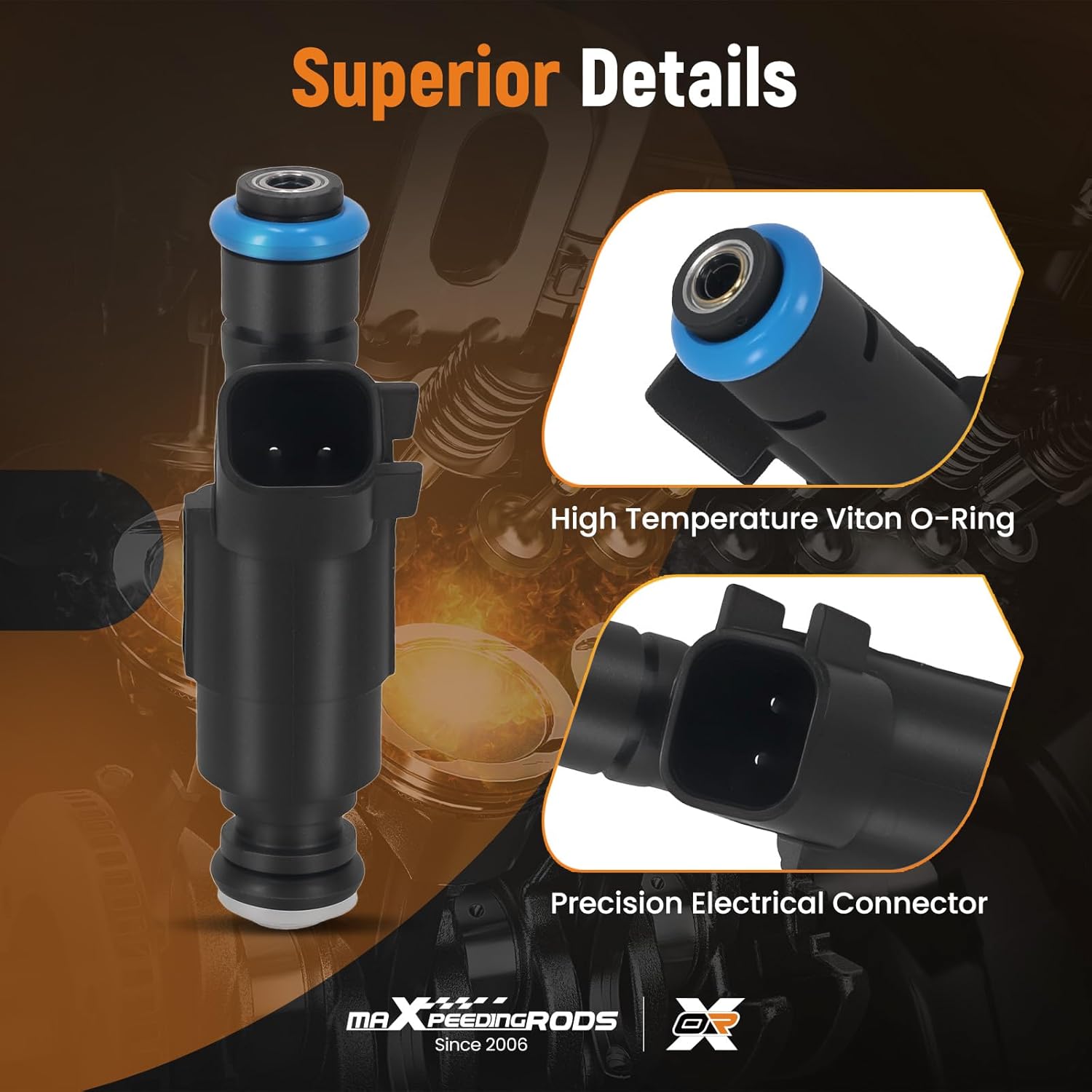 maXpeedingrods 6PCS Fuel Injectors 4 Holes for Jeep Cherokee Grand Cherokee Wrangler 4.0L 1999-2004, for Dodge Ram 1500 5.2L 2000-2001 Ram 2500 3500 Van 5.2L 2000-2003, Replaces 0280155784 280155784