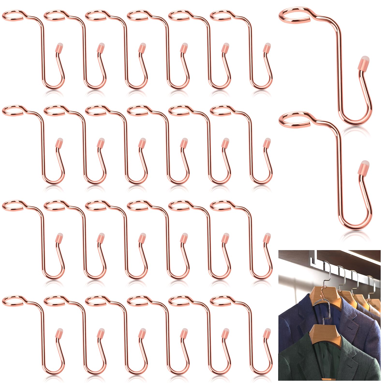 Crochets en métal pour cintres stables : gagnez de la place dans votre dressing or rose