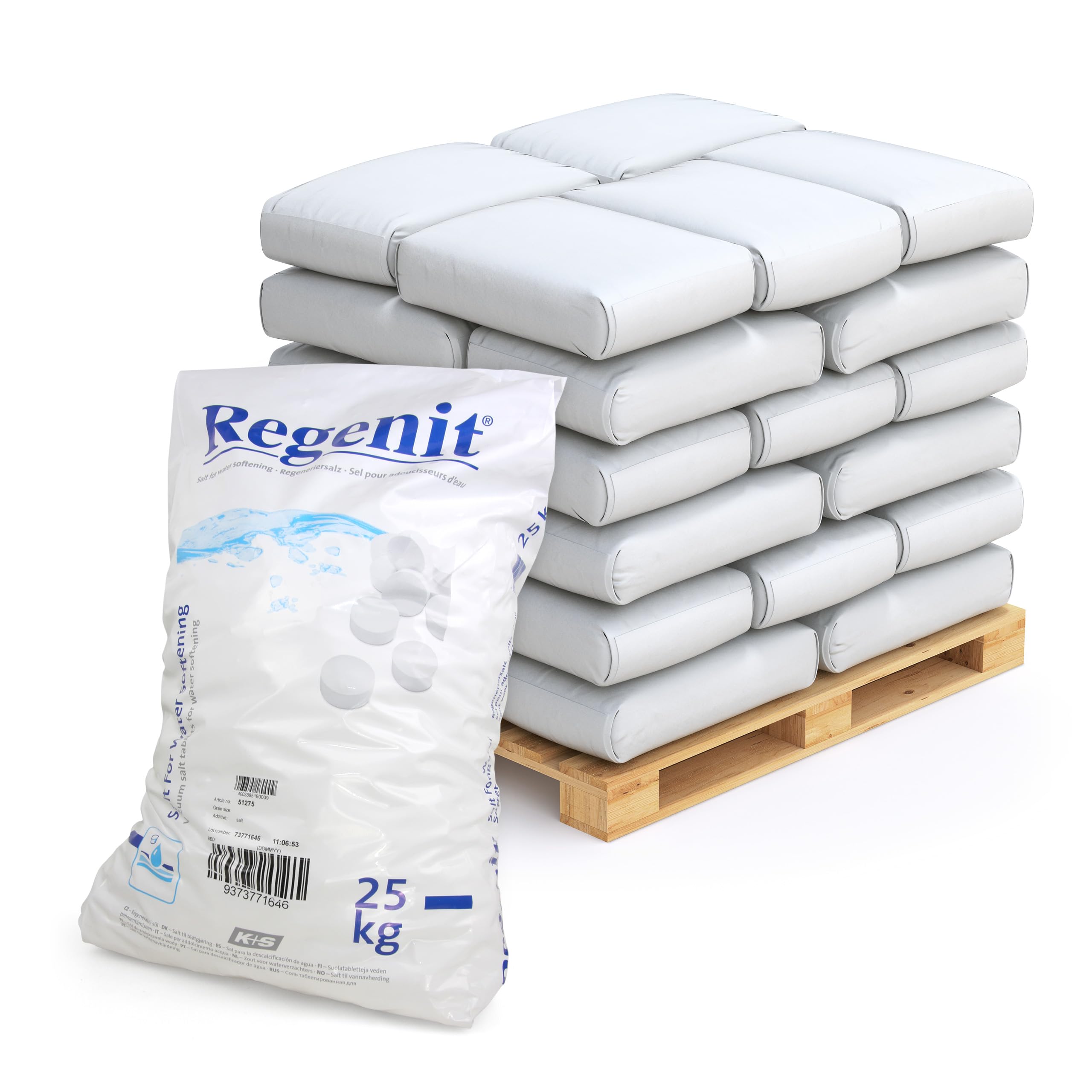 Höfer Chemie Siedesalztabletten Regenit für Wasserenthärtungsanlagen, 20 x 25 kg auf Palette