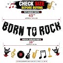 Festiko Born To Rock Party Decorations Banner - Musical Instruments Music Note Garland For 1950's Rock And Roll Themed 50S Vintage Party Decoration Supplies, Multicolor gallery image