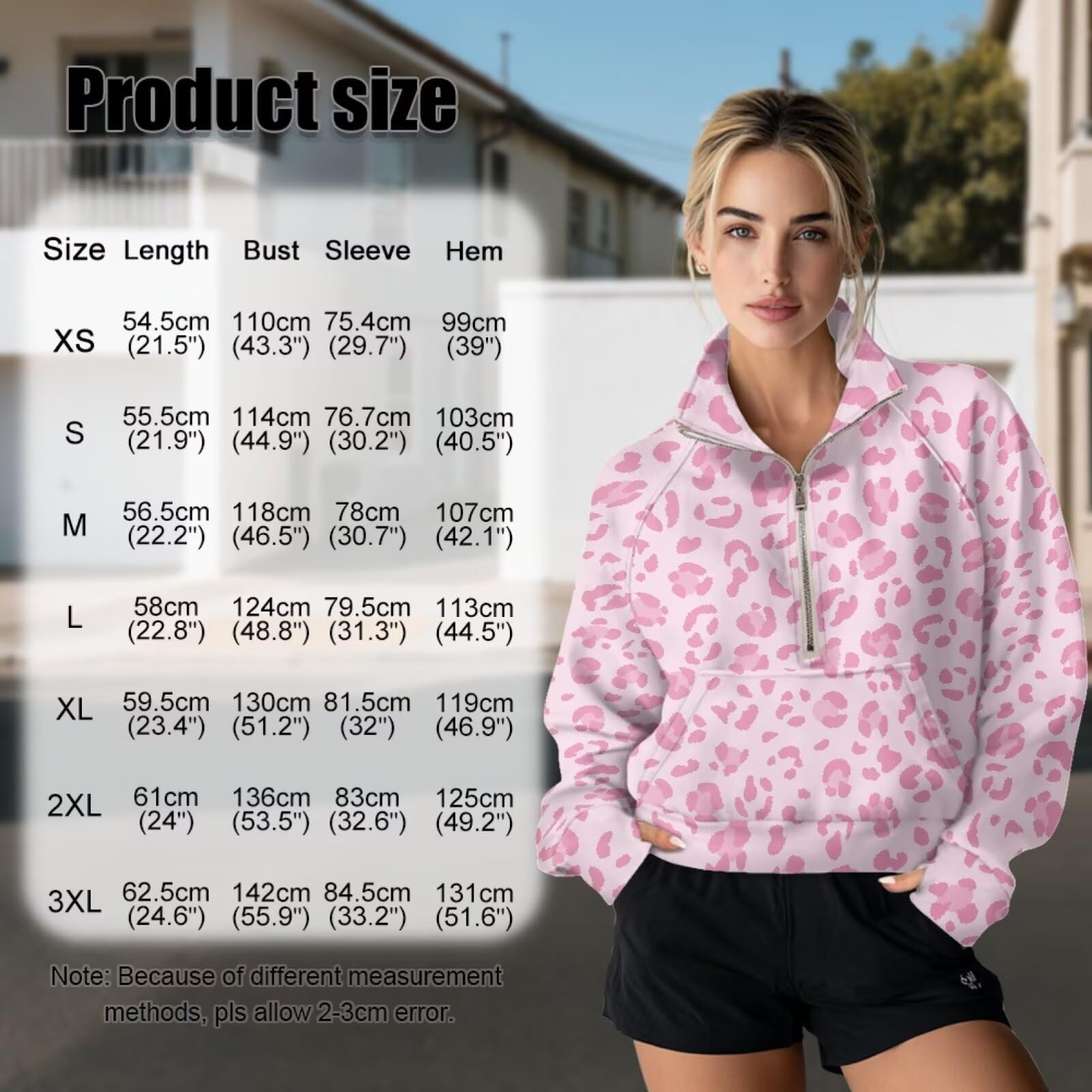 Poceacles Sudadera corta con media cremallera para mujer, con agujero para el pulgar, manga larga, sin capucha, cuello alto falso