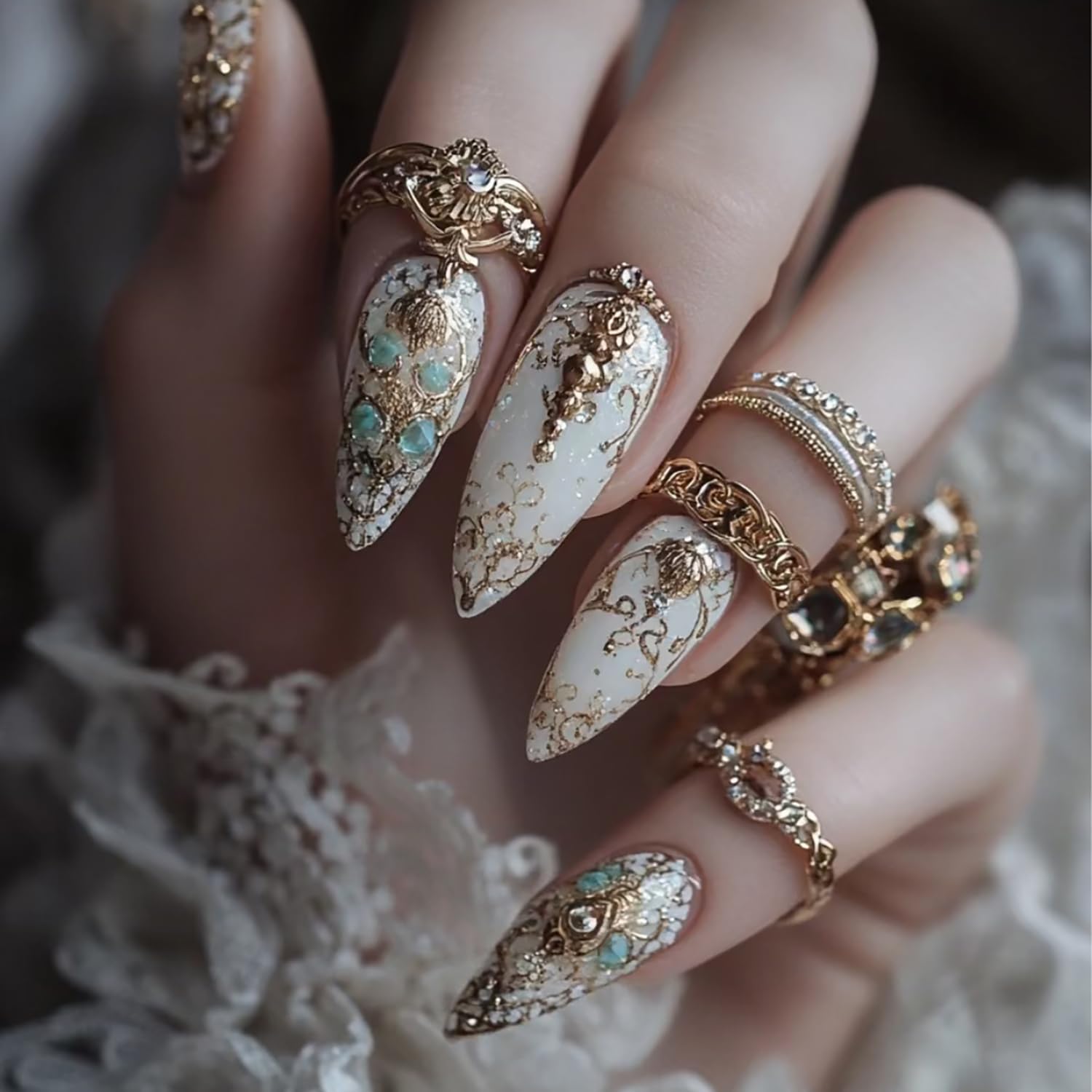 Almond Tip Press on Nails - Glossy Acrylic Design