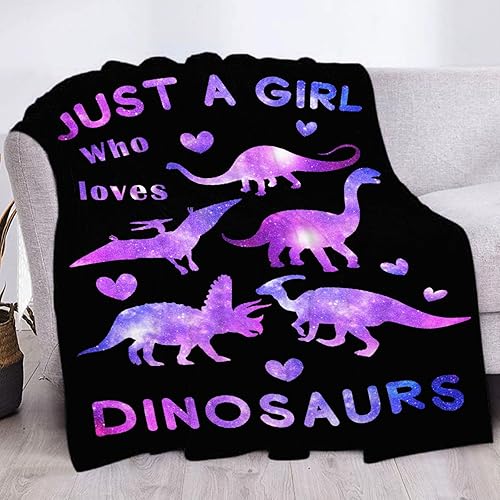 Manta de dinosaurio para niñas, solo una chica que ama a los dinosaurios, regalo de dinosaurio para niñas y mujeres, diseño de dinosaurio estrellado