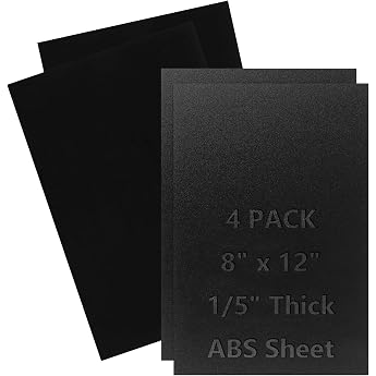 Pack of 4 Plastic Plates 20 x 30 cm ABS Plastic Plate Plastic Plate 5 mm Plastic Panels Black Plastic Plate for Home Decoration Model Making Crafts Mudguards