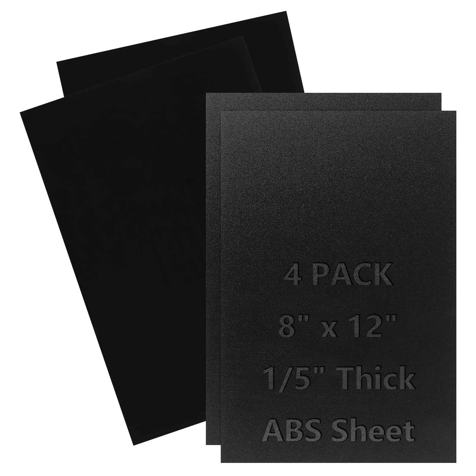 Set di 4 lastre in plastica ABS, 20 x 30 cm, lastra in plastica nera, 5 mm, per decorazione della casa, modellismo, artigianato, parafango