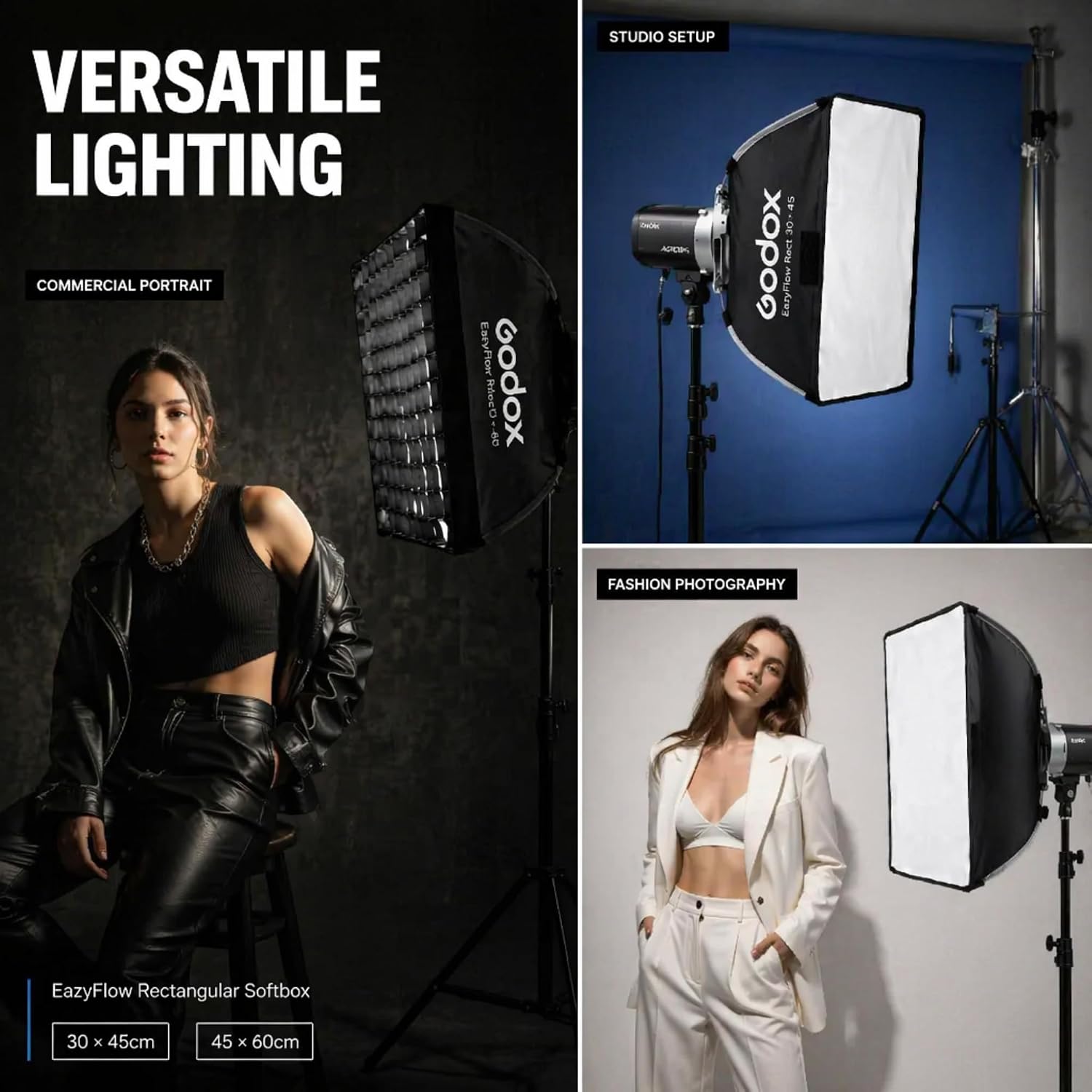 1-Second Quick Setup Portable Softbox with Bowens Mount, Professional Lighting Modifier with Grid & Diffuser for Camera Photography, YouTube, Video, Portrait and Studio(softbox 12x18)