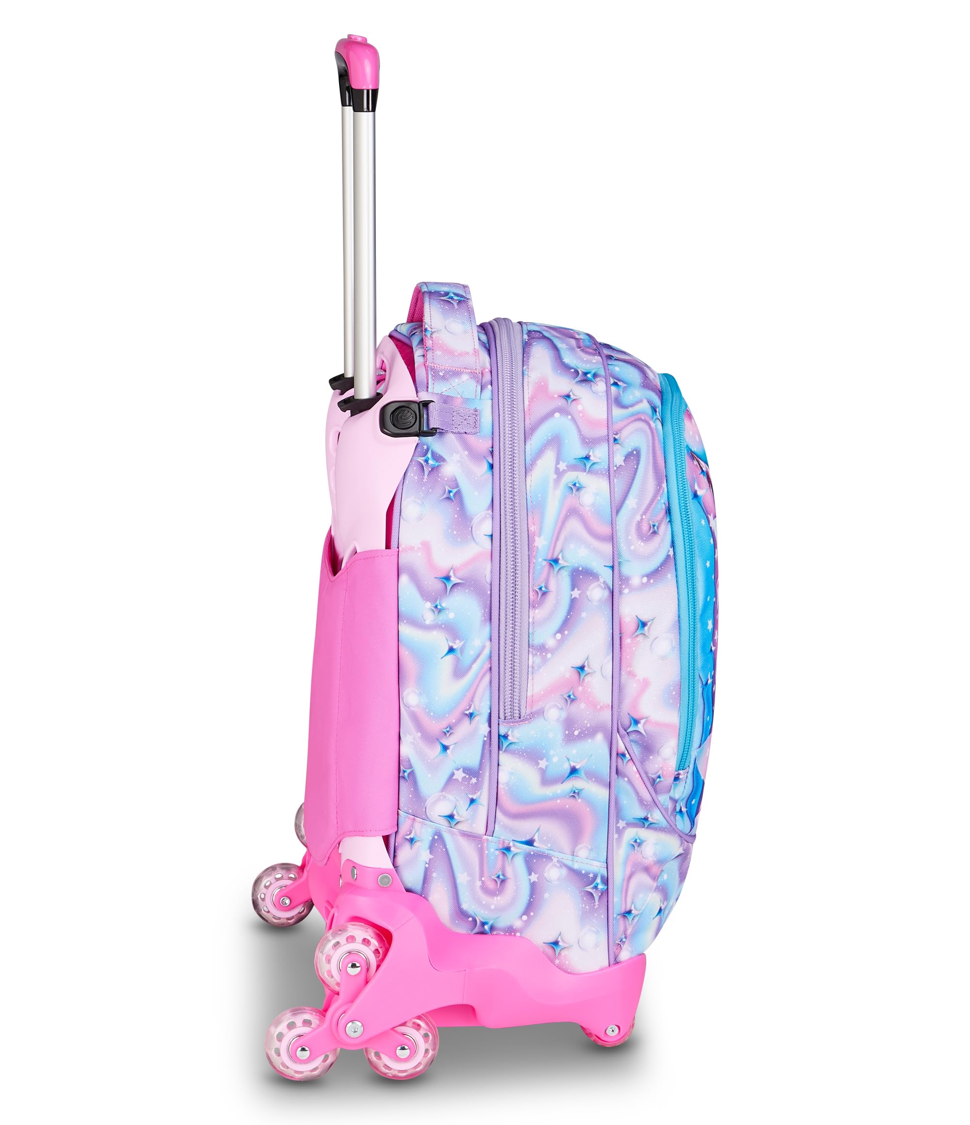 SJ GANG STYLE JAM GANG Trolley Scuola Jack 8 ruote GLOW LED UNICORN GIRL, Rosa, 34L, Scomponibile, Uso Zaino, Cross-over System, Spallacci a scomparsa, Tasca portaborraccia, Elementari e medie,Bambina
