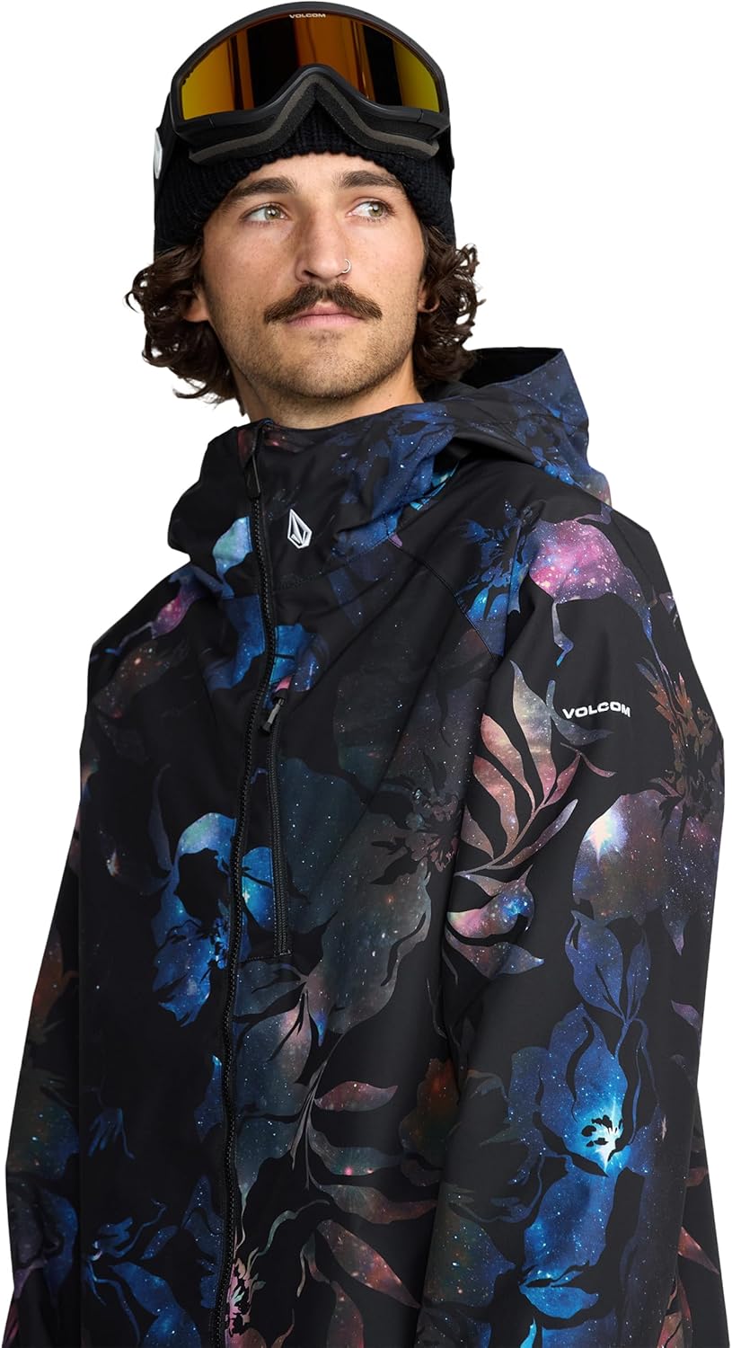 Volcom Men's 2836 Insulated Snowboard Jacket – 20K Waterproof, Recycled 2-Layer, Space Aloha, Large