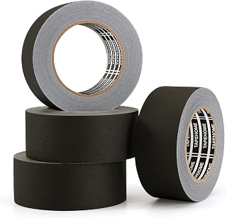 TAPEHOME Gaffers Tape 4 Pack, Gaff Tape 2 Inches x 30 Yards, Black Gaffer Tape Heavy Duty, Matte Gaff Stage Tape Non-Reflective No Residue Waterproof for Photography Filming Backdrop