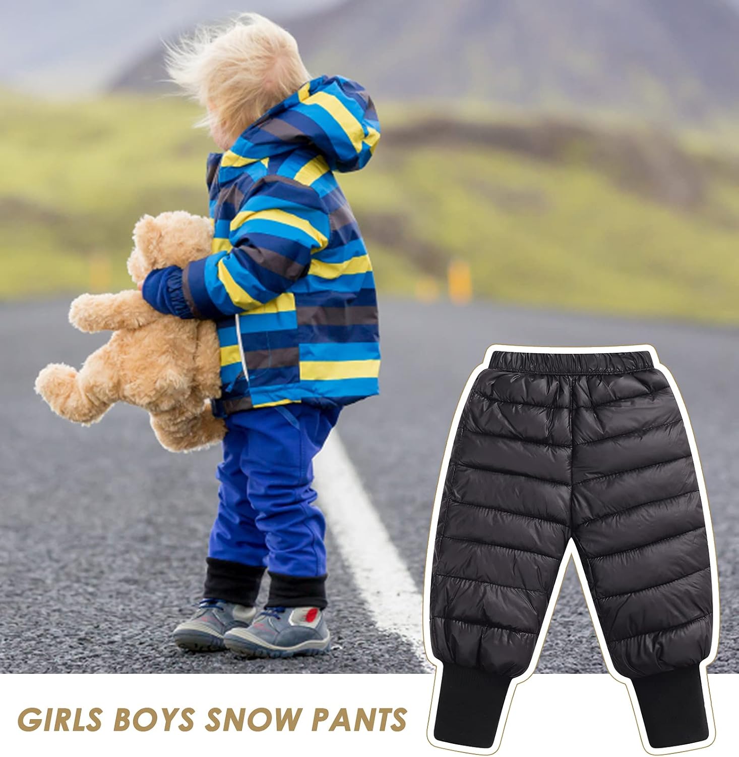 Happy Cherry Baby Kids Winter Snow Pant Puffer Down Lightweight Trousers for Boys Girls - Image 3