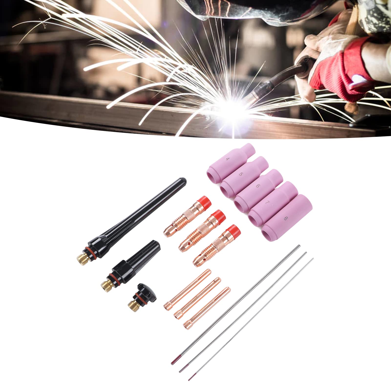 17Pcs TIG Welding Set, TIG Welding Torch Kit ABS Argon Arc Welding Torch  Glass Infusion Parts Set for WP17 18 26 Tig Welding Torch : Amazon.co.uk:  DIY & Tools