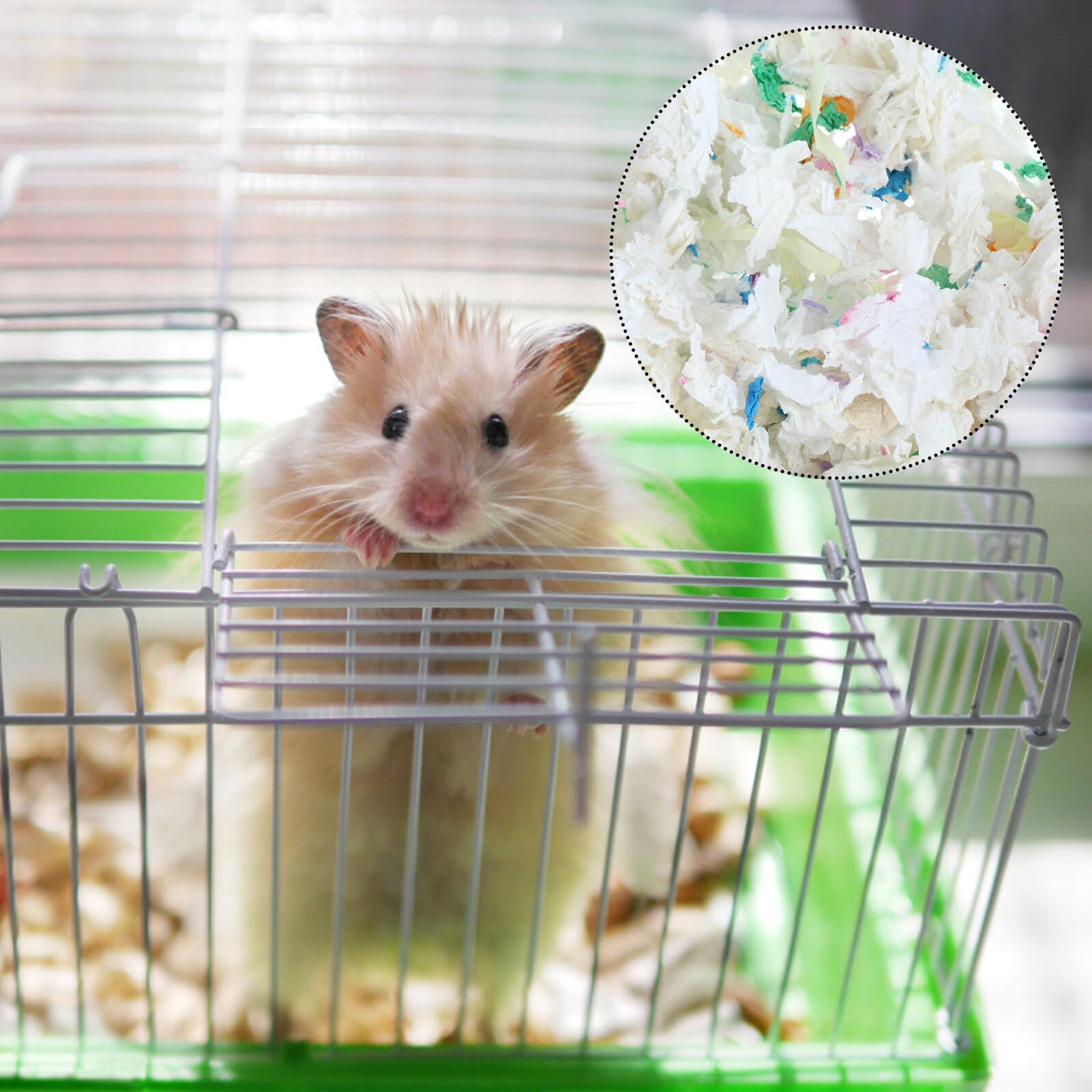 ORFOFE Rivestimento Assorbente per Gabbia Criceti e Piccoli Animali in Carta 450g, Previene Odori e Sporco, per Habitat di Topi e Animali Domestici