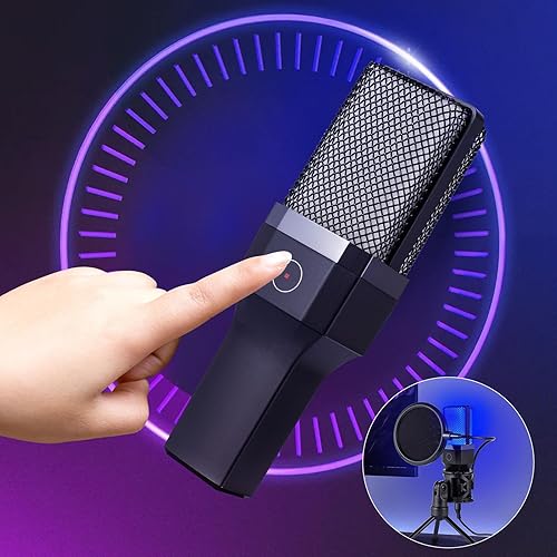 Miniatura 6 de Micrófono USB para juegos, micrófono de condensador de podcast con brazo de brazo, micrófono de computadora de PC de recolección cardioide con