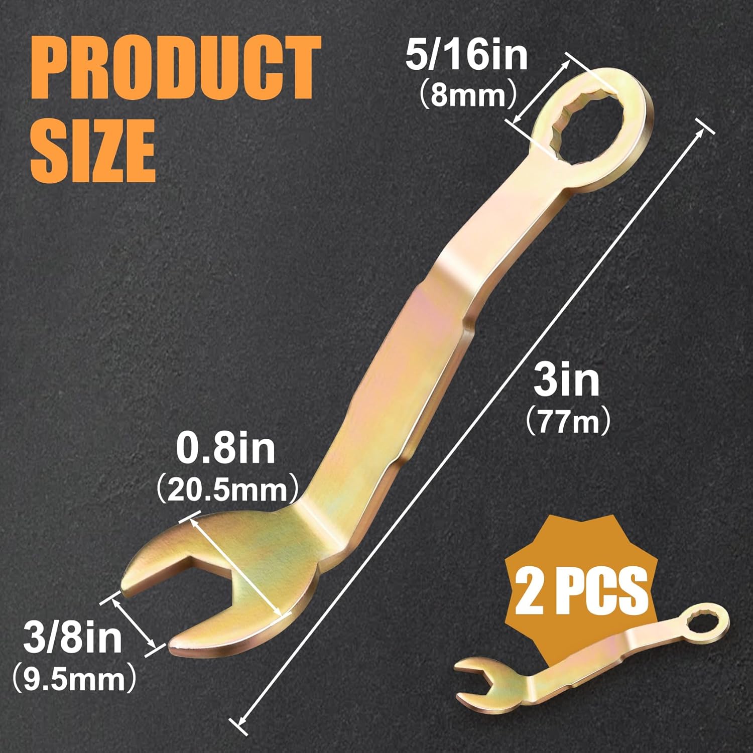 ANCIRS 2 Pcs Pocket Door Wrench, 3/8" Bi-Fold Open Wrench, N7164 Pivot Adjustment Wrench for Folding Door, Closet Door Tool for Sliding Door Hanger