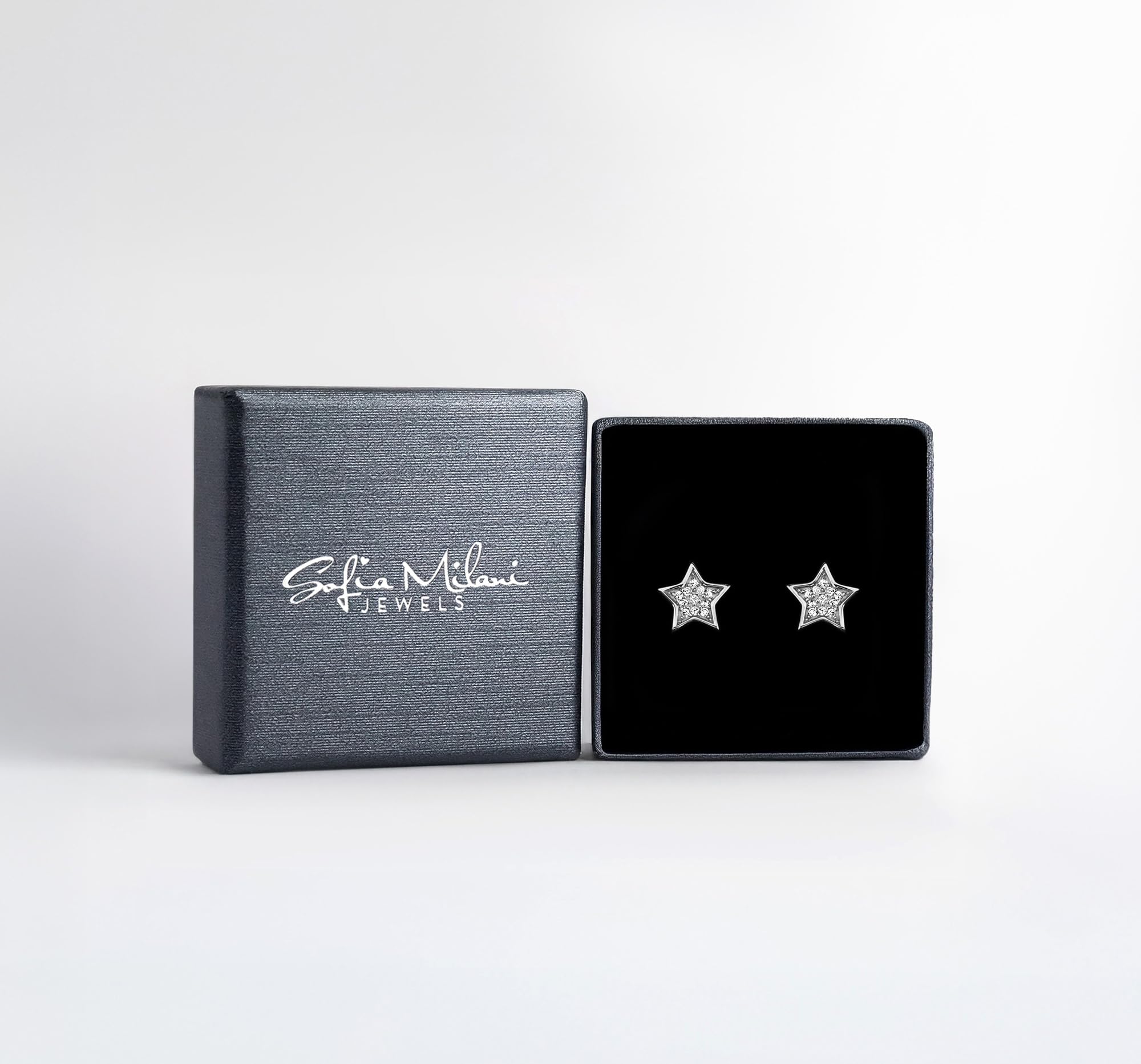 SOFIA MILANI - Orecchini da Donna in Argento 925 - con Pietra Zircone - Orecchini a Perno a Stella - 20606