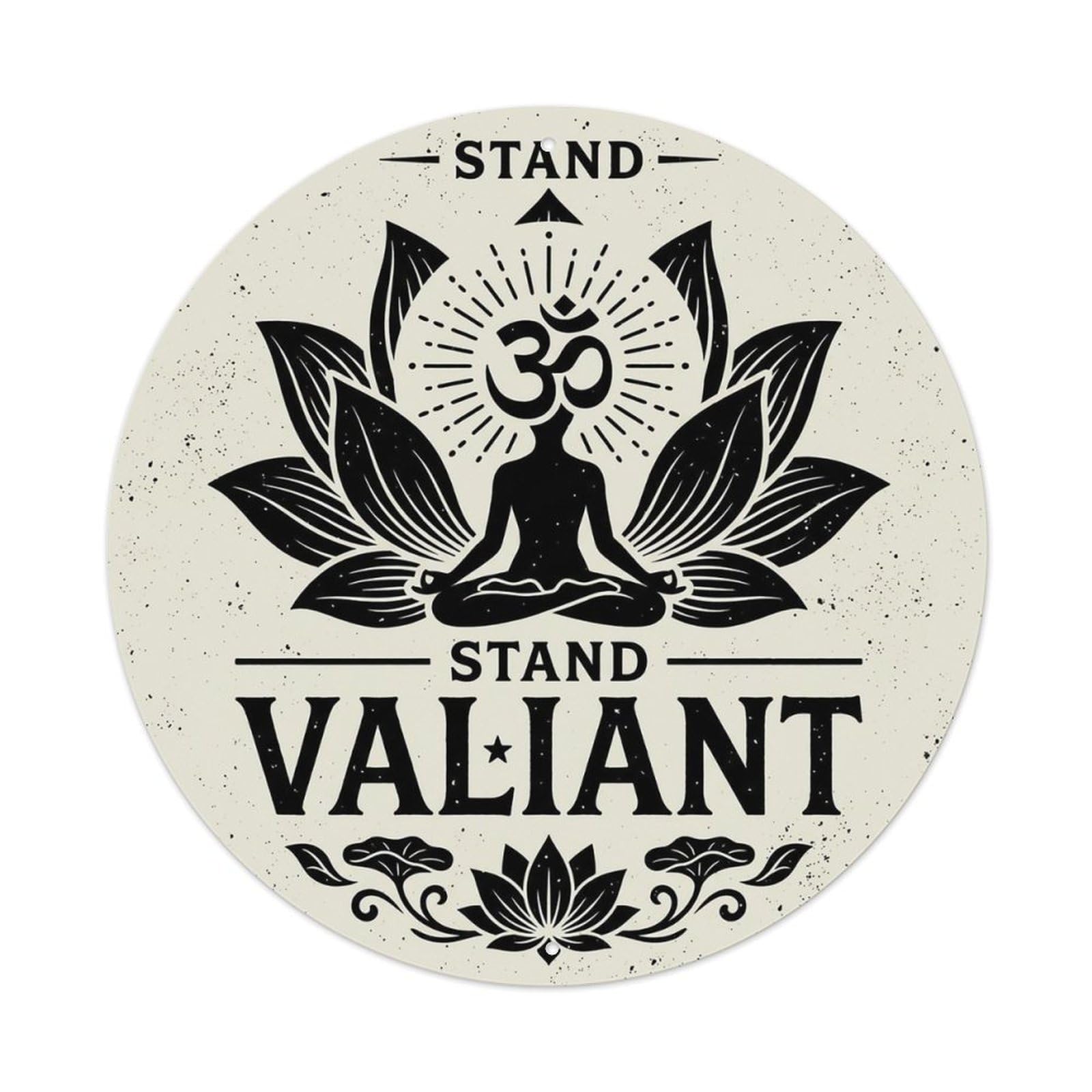 Zen Flower Meditation Den Valiant Metal Tin Sign