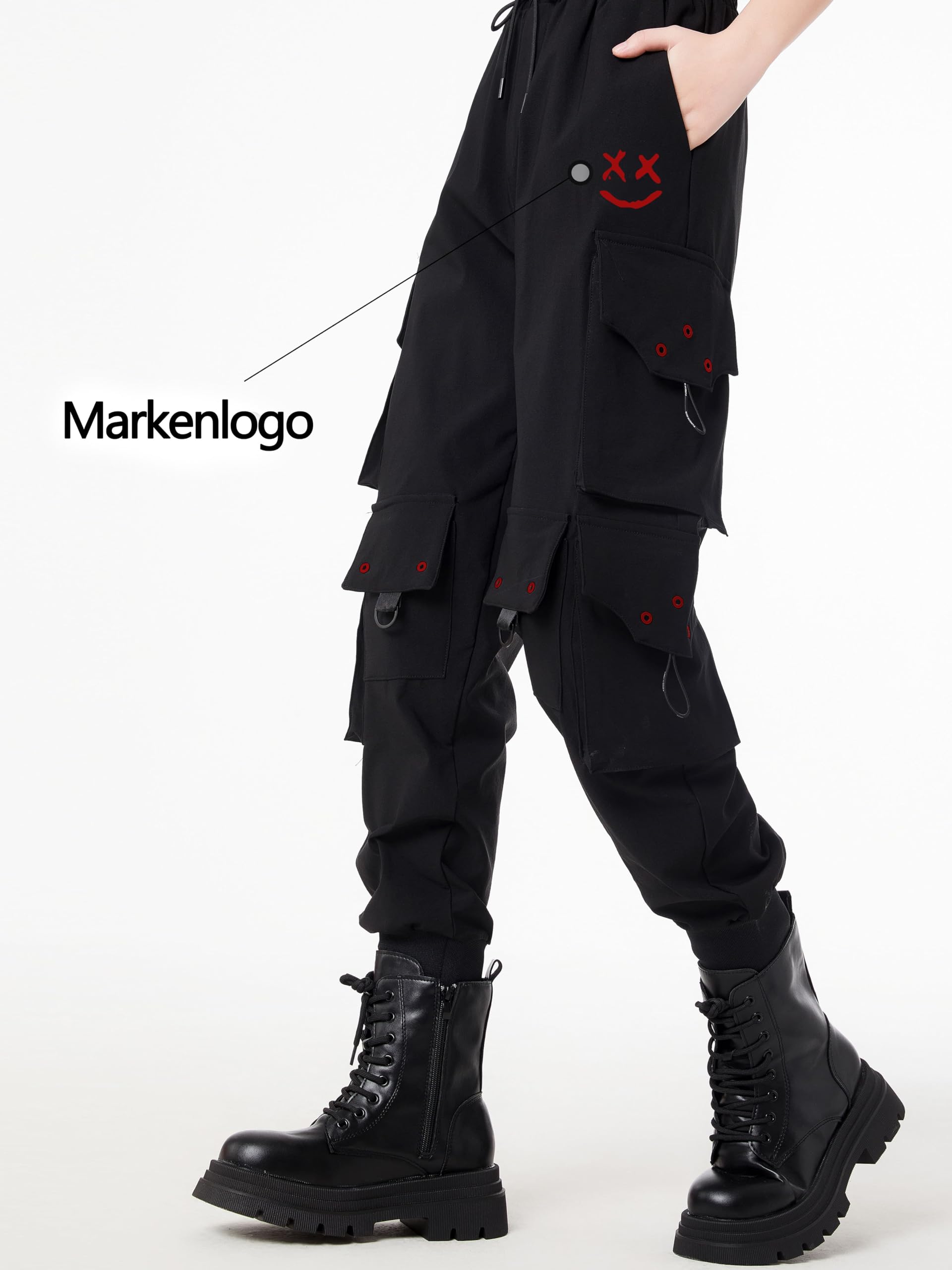 CLOAKA Pantalons Cargo pour Femmes, Pantalons De Jogging, Pantalons Baggy, Larges, Pantalons Y2K, Outdoor, Hauts-Waist, Élastiques, Cargo Techwear, Streetwear, Confortables, Tailles Larges, Gothiques