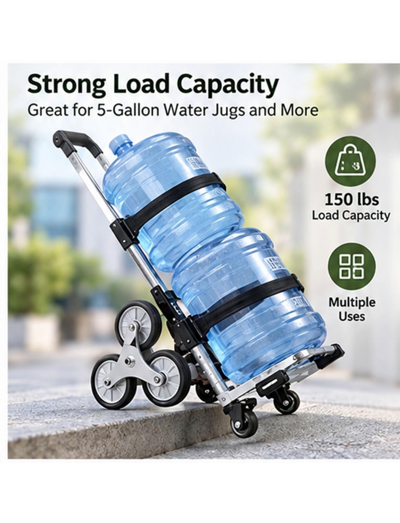Carretilla Sube escaleras Plegable para garrafones, Compra y mudanza